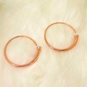 14k Rose Gold Plated 925 Silver Filled Hoop Earrings or Circular Earrings